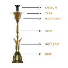 Load image into Gallery viewer, COCOYAYA Gamaliya Hookah Golden (Grey Base)(with bag)