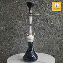 Load image into Gallery viewer, COCOYAYA Ottoman Series Mirza Hookah Golden White (Dark Blue Base)(with bag)