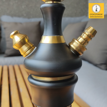 Load image into Gallery viewer, COCOYAYA Ottoman Series Pasha Hookah Golden Black (Dark Grey Base)(with bag)