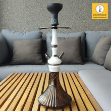 Load image into Gallery viewer, COCOYAYA Ottoman Series Pasha Hookah Coffee White (Dark Grey Base) (with bag)
