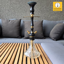 Load image into Gallery viewer, COCOYAYA Ottoman Series Pasha Hookah Golden Black (Transparent Base)(with bag)