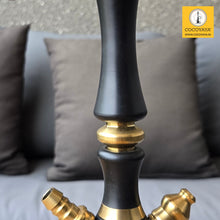 Load image into Gallery viewer, COCOYAYA Ottoman Series Pasha Hookah Golden Black (Transparent Base)(with bag)