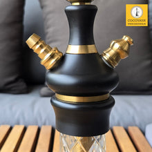 Load image into Gallery viewer, COCOYAYA Ottoman Series Pasha Hookah Golden Black (Transparent Base)(with bag)