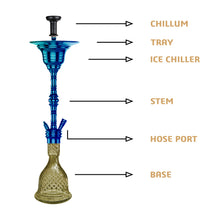 Load image into Gallery viewer, COCOYAYA Gamaliya Series Persia Grande Hookah Blue (Grey Base)(With Bag)