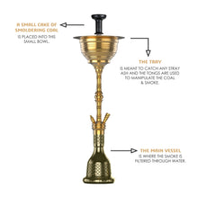 Load image into Gallery viewer, COCOYAYA Gamaliya Series Persia Grande Hookah Golden ( Grey Base )(with bag)