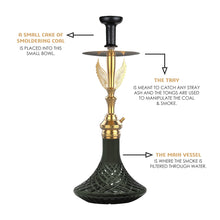 Load image into Gallery viewer, COCOYAY Angel Series Phantom Hookah Golden (Black Base )(with bag)