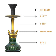 Load image into Gallery viewer, COCOYAYA Conquer Series Poco Hookah Golden ( Dark Green Base )(with bag)