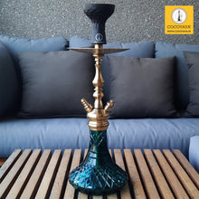 Load image into Gallery viewer, COCOYAYA Prince Series Simba Hookah Golden ( Dark Aqua Green Base ) With Bag