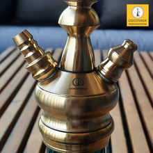 Load image into Gallery viewer, COCOYAYA Prince Series Simba Hookah Golden ( Dark Aqua Green Base ) With Bag