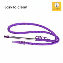 Load image into Gallery viewer, COCOYAYA Metal Grip Punch Handle Long Hookah Pipe Purple For All Hookah (71 Inches) Color May Vary