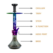 Load image into Gallery viewer, COCOYAYA Jade Series Valeriya Hookah Rainbow (Design 3 Cut Glass Base)(with bag)