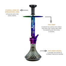 Load image into Gallery viewer, COCOYAYA Jade Series Valeriya Hookah Rainbow (Design 3 Cut Glass Base)(with bag)
