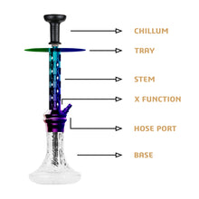 Load image into Gallery viewer, COCOYAYA Jade Series Valeriya Zeta Hookah Rainbow (Design 4 Transparent Base)(With Bag)