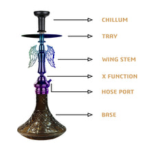 Load image into Gallery viewer, COCOYAY Angel Series Shadow Hookah Rainbow (Grey Base)(with bag)