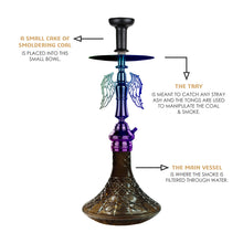 Load image into Gallery viewer, COCOYAY Angel Series Shadow Hookah Rainbow (Grey Base)(with bag)