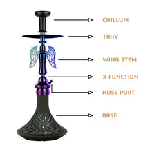 Load image into Gallery viewer, COCOYAY Angel Series Shadow Hookah Rainbow (Dark Green Base)(with bag)