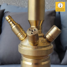 Load image into Gallery viewer, COCOYAYA King Series Spector Hookah Golden ( Dark Grey Base )(with bag)