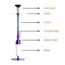Load image into Gallery viewer, COCOYAYA Coco Slims Series Sterling Marble Hookah White Rainbow(with bag)