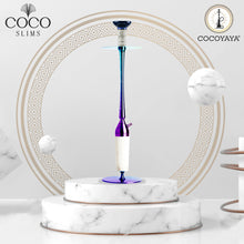 Load image into Gallery viewer, COCOYAYA Coco Slims Series Sterling Marble Hookah White Rainbow(with bag)