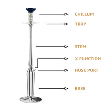 Load image into Gallery viewer, Coco Slims SEries Sterling Hookah 30 Inch Silver(with bag)