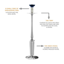 Load image into Gallery viewer, Coco Slims SEries Sterling Hookah 30 Inch Silver(with bag)