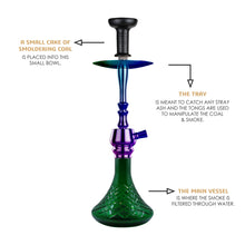 Load image into Gallery viewer, COCOYAYA Jade Series Hookah Tokyo Rainbow (Grren Base )(with bag)