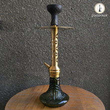 Load image into Gallery viewer, COCOYAYA Jade Series Valeria Hookah Golden (Design 2 Dark Green Base) With Bag