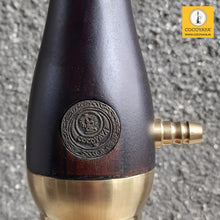 Load image into Gallery viewer, COCOYAYA Wood Pro Series Hookah Golden Dark Brown Stem ( Amber Base )(with bag)