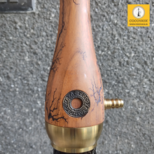 Load image into Gallery viewer, COCOYAYA Wood Pro Series Hookah Golden Brown Stem ( Grey Base )(with bag)