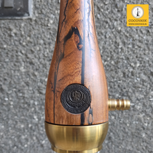 Load image into Gallery viewer, COCOYAYA Wood Pro Series Hookah Golden Brown Stem ( Transparent Base )(with bag)