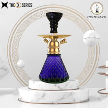 Load image into Gallery viewer, X Series X12 Hookah 11.5 Inch Dark Blue Golden
