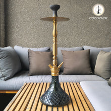 Load image into Gallery viewer, COCOYAYA King Series Carlos Hookah Golden ( Ocean Blue Base ) With Bag