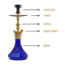Load image into Gallery viewer, Prince Series Simba Hookah Dark Blue Golden(with bag)