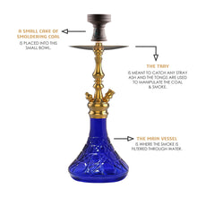 Load image into Gallery viewer, Prince Series Simba Hookah Dark Blue Golden(with bag)