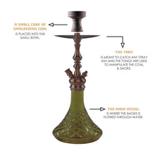 Load image into Gallery viewer, COCOYAYA Prince Series Simba Hookah Green Rose Golden(with bag)