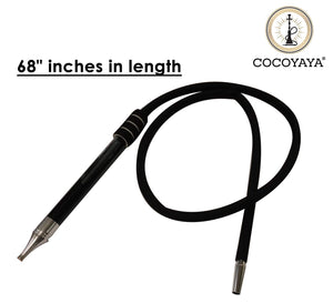 COCOYAYA Metal Freez Rubber Synthetic Hookah Pipe Long 68 Inch For All Hookah Colour May Vary