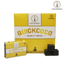 Load image into Gallery viewer, Cocoyaya Quick Light Coconut Charcoal For Hookah Shisha - 12 Packet (72 Cubes)
