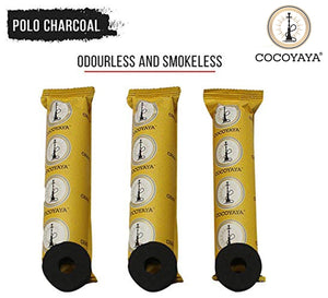 COCOYAYA Polo Quick Light Charcoal for Hookah - 3 Rolls (30 Disks)