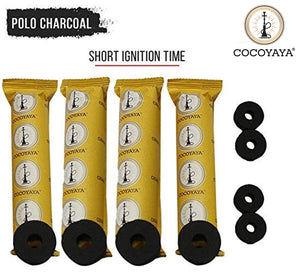 COCOYAYA Polo Quick Light Charcoal for Hookah - 4 Rolls (40 Disks)