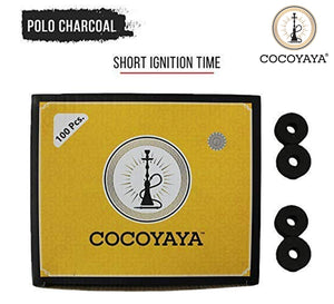 COCOYAYA Polo Quick Light Charcoal for Hookah - 10 Rolls (100 Disks)