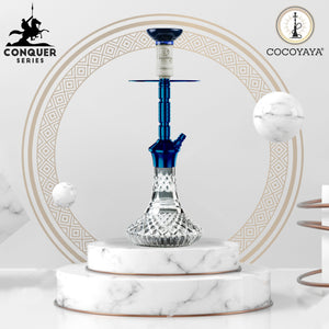 COCOYAYA Conquer Series Gene Hookah Blue ( Cut Glass Base )