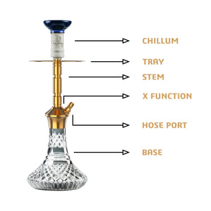 COCOYAYA Conquer Series Gene Hookah Golden ( Cut Glass Base )