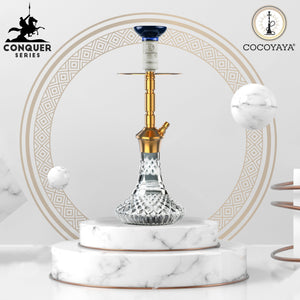 COCOYAYA Conquer Series Gene Hookah Golden ( Cut Glass Base )