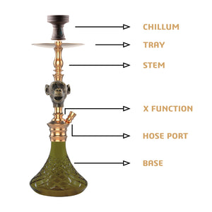 COCOYAYA Bohemian Series Gumbo Shisha Glass Hookah Golden