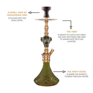 COCOYAYA Bohemian Series Gumbo Shisha Glass Hookah Golden