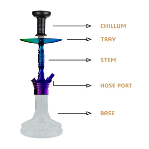 COCOYAYA Prince Series Milan Hookah Ranibow ( Transparent Base )