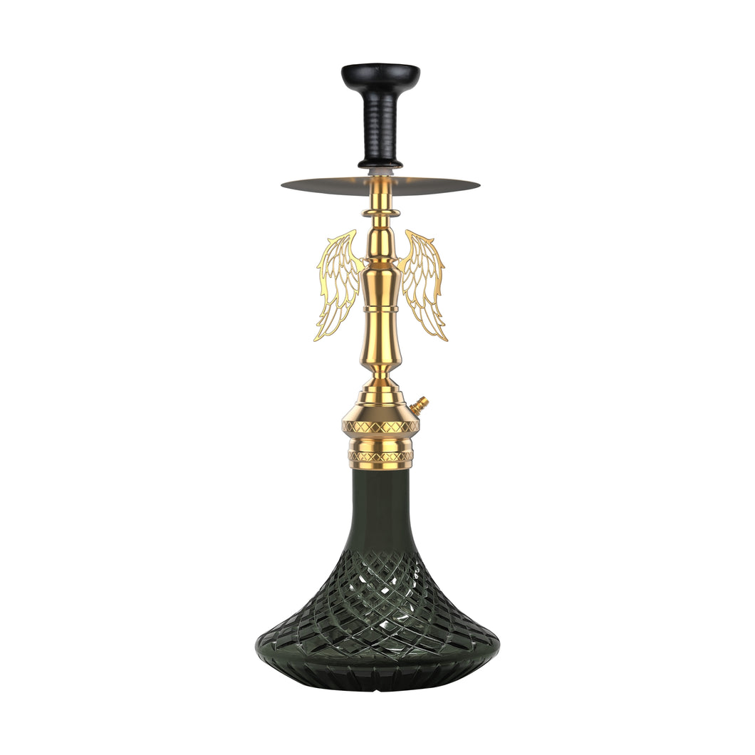 COCOYAY Angel Series Shadow Hookah Golden ( Dark Green Base )(with bag)
