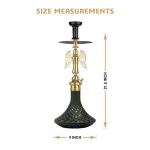 COCOYAY Angel Series Shadow Hookah Golden ( Dark Green Base )(with bag)