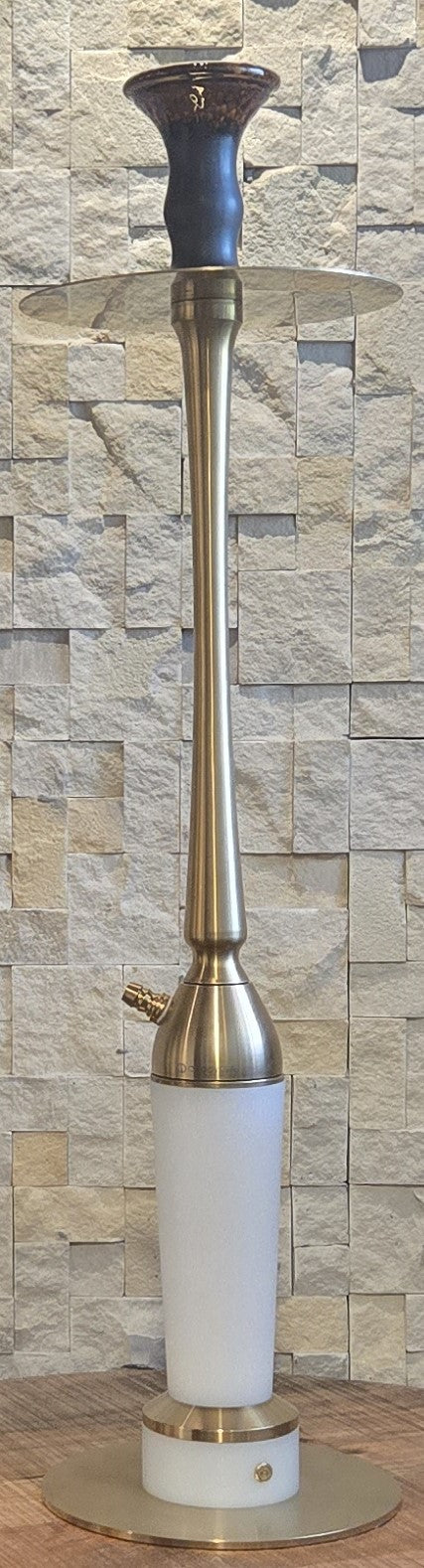 COCOYAYA Coco Slims Series Sterling Marble LED Light Hookah White Golden(with bag)