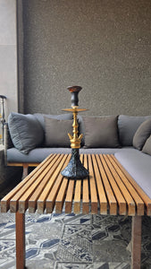 COCOYAYA Prince Series Simba Hookah Golden (Dark Blue Base) with Bag